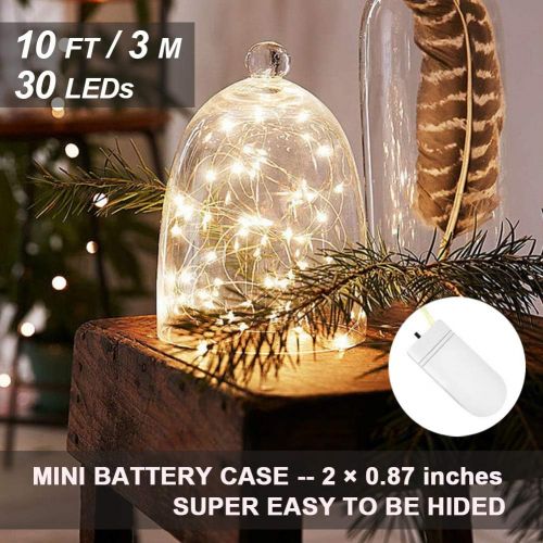  [아마존핫딜][아마존 핫딜] MUMUXI 16 Pack Fairy Lights Battery Operated (Included) 10ft 30 LED Mini String Lights Waterproof Copper Wire Firefly Starry Lights for DIY Wedding Party Mason Jars Christmas Decor