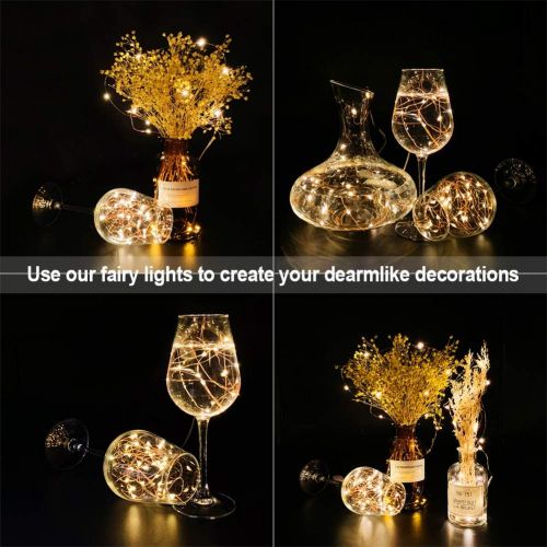  [아마존 핫딜] MUMUXI 20 Pack Fairy Lights Battery Operated, 3.3ft 20 LED Mini Waterproof Fairy String Lights Copper Wire Firefly Starry Lights for DIY Wedding Party Mason Jars Crafts Christmas D