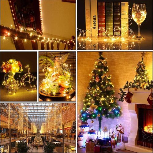  [아마존 핫딜] MUMUXI 20 Pack Fairy Lights Battery Operated, 3.3ft 20 LED Mini Waterproof Fairy String Lights Copper Wire Firefly Starry Lights for DIY Wedding Party Mason Jars Crafts Christmas D