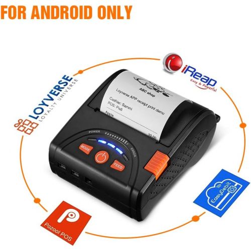  [아마존베스트]Bluetooth Mobile Thermal Receipt Printer, MUNBYN 2 Inches 58MM Impresora termica Printer with Leather Belt Compatible with Android Windows Devices for Business ESC/POS, Does NOT Su