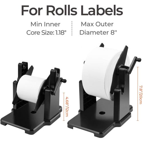  [아마존베스트]MUNBYN External Rolls Label Holder, 2 in 1 Fan-Fold Stack Paper Holder for Desktop Thermal Label Printer