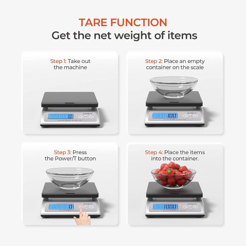  [아마존베스트]MUNBYN Digital Shipping Scale, 66lb Postal Scale with Hold and Tear Function Gram/Ounce/Pound Mail Postage Scale for Shipping Packages, Includes AC Adapter, 1.5Vx3AAA