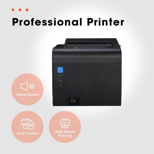  [아마존베스트]MUNBYN [Receipt Printer] Thermal Printer/Receipt Printer 300 mm/sec 80 mm/Bon Ticket Print/Ticket Code Thermal Printer/Auto CU/with USB