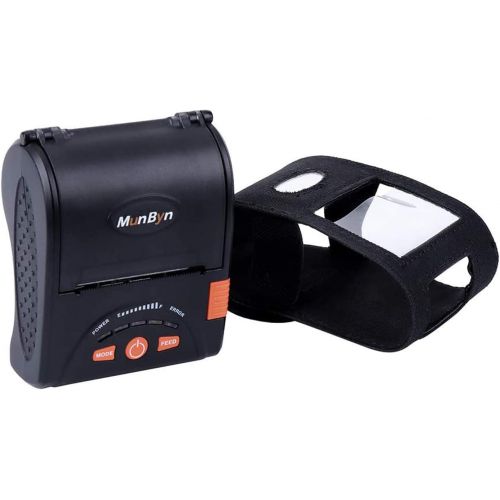  Mobile Thermal Receipt Printer MUNBYN 58MM Bluetooth Printer with Leather Belt Compatible with Android iOS for Small Business ESCPOS,DO NOT Support Square,Mac