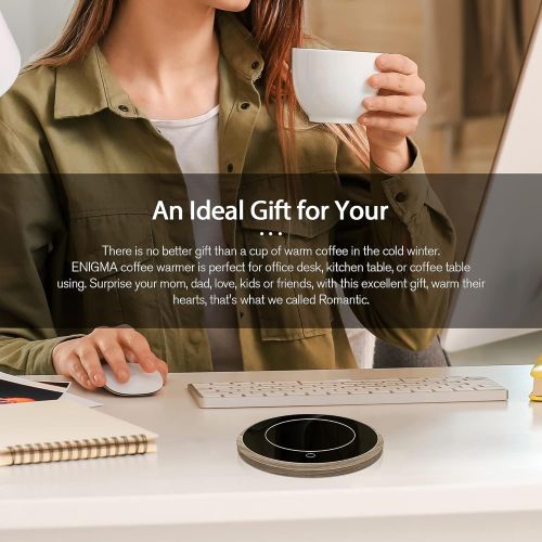  [아마존베스트]MURADIN Coffee Warmer Plate Mug Warmer Electric for Desk of Home or Office, Keep Coffees and Drinks Warm, 4.5 diameter (Wood)