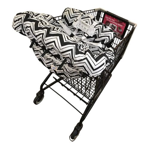  MURPHYfine Shopping Cart Cover For Baby- 2-in-1 - Foldable Portable Seat with Bag for Infant to Toddler - Compatible with Grocery Cart Seat and High Chair - Boy/Girl Design - Compact and Cush