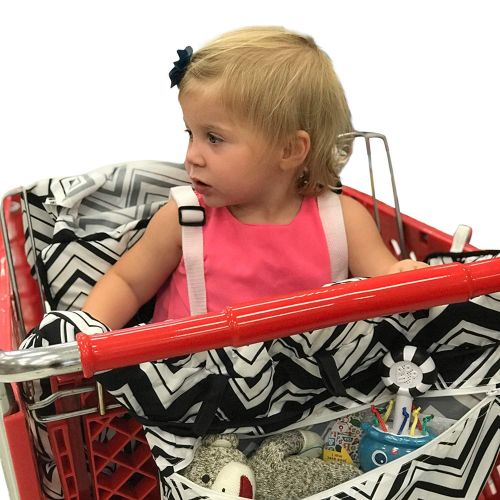  MURPHYfine Shopping Cart Cover For Baby- 2-in-1 - Foldable Portable Seat with Bag for Infant to Toddler - Compatible with Grocery Cart Seat and High Chair - Boy/Girl Design - Compact and Cush