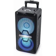 Muse DJ PA System with Battery, 300 Watt, with CD, Bluetooth and Light Effects (USB, AUX, Microphone, Remote Control), Black