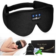 MUSICOZY Sleep Headphones Bluetooth Headband Sleeping Headphones Sleep Mask, Wireless Sleep Mask Earbuds for Side Sleepers Men Women Office Nap Air Travel Cool Tech Gadgets Unique