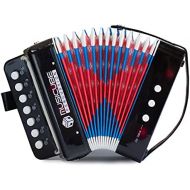 [아마존베스트]MUSICUBE Kids Accordion Instrument Toys 10 Keys Button Small Accordion for Boys & Girls Educational Musical Instrument Toys Christmas Gift Choice (BLACK)