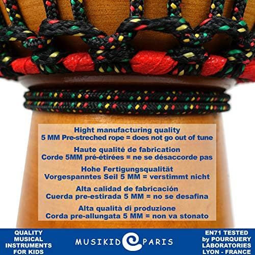  [아마존베스트]MUSIKID Childrens Djembe Drum 40cm x 20cm (Diameter) + Protective Bag + Djembe player DVD method (en/fr/sp)Mali Djembe Drum Ages 3+. High Quality Fair Trade African Jembe Drum&