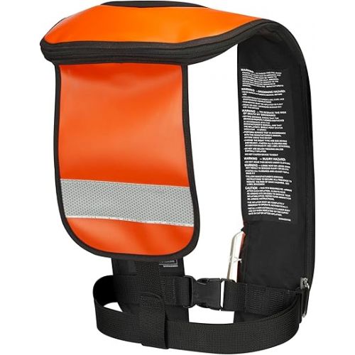  Mustang Survival - HIT Inflatable Work Vest for Adults (Orange & Black - One Size Fits All), Auto Hydrostatic, Enhanced Mobility and Reduced Heat Stress, 35 lb. of Buoyancy