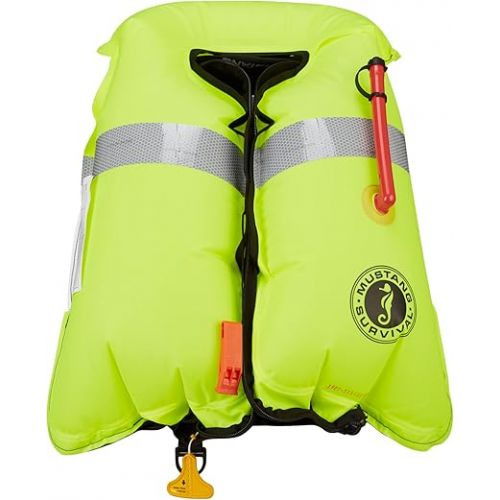  Mustang Survival - HIT Inflatable Work Vest for Adults (Orange & Black - One Size Fits All), Auto Hydrostatic, Enhanced Mobility and Reduced Heat Stress, 35 lb. of Buoyancy