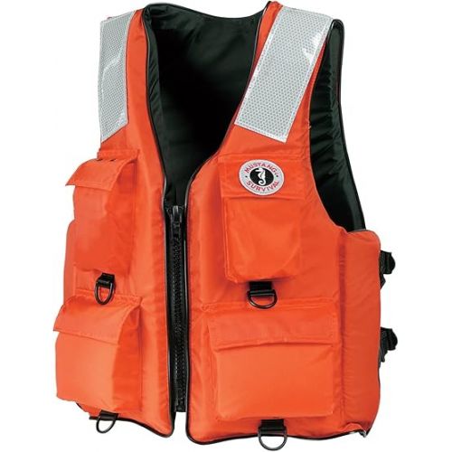  MUSTANG SURVIVAL Classic Industrial Vest with 4 Pockets & Solas Reflective Tape