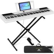 MUSTAR Digital Piano 88 Key Weighted with Stand, 88 Key Semi Weighted Keyboard Piano MEP-1400, Electric Piano Keyboard 88 Keys for Beginners, 2x25W Stereo Speakers, Case, Sustain Pedal, ABS, White