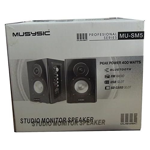  MUSYSIC Professional 400 Watts ActivePowered Studio Monitor Speakers BluetoothUSBSDFM Radio