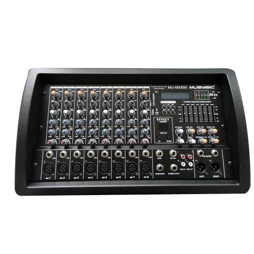  MUSYSIC PROFESSIONAL 8 CHANNEL 4500W POWER MIXER With BluetoothUSBSD Function MU-MX800