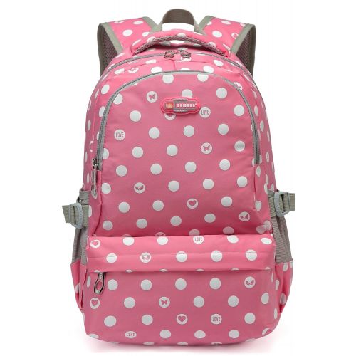  MUUQUSK Dots Print Girls School Bags for Kids Elementary School Backpacks for Girls Bookbags