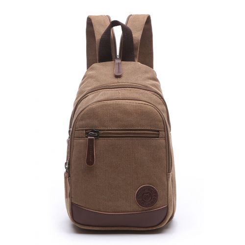  MUUQUSK Lightweight Mini Canvas Backpack for Women Girls Purse Small Rucksack Sling Bag (Small, Coffee 2)