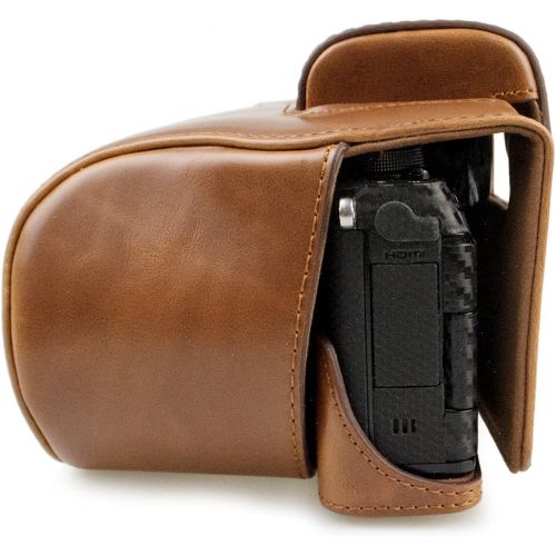  MUZIRI KINOKOO PU Leather Case for Fuji X-S10 and 15-45mm Lens Protective Full Case Fujifilm X-S10 Case Bottom Case Grip Case with Storage Bag-Coffee