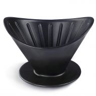 MUZITY Porcelain Coffee Dripper,Reusable Ceramic Coffee Funnel Coffee Fitter - Easy to Clean,Matte Black