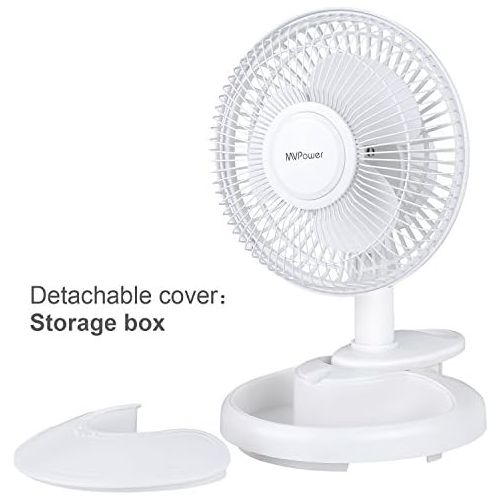  MVPOWER Mini Ventilator 2 in 1 Personal Fan mit Klemme und wegnehmbar Basis, Standventilator Tisch-Ventilator, Einstellbare 2 Stufen Gewindigkeit