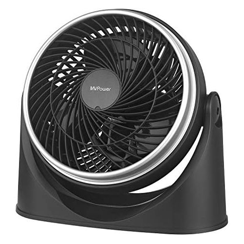  MVPower Ventilator, 23 cm Durchmesser mit 3 Geschwindigkeitsstufen und verstellbarem Neigungswinkel | schwarz