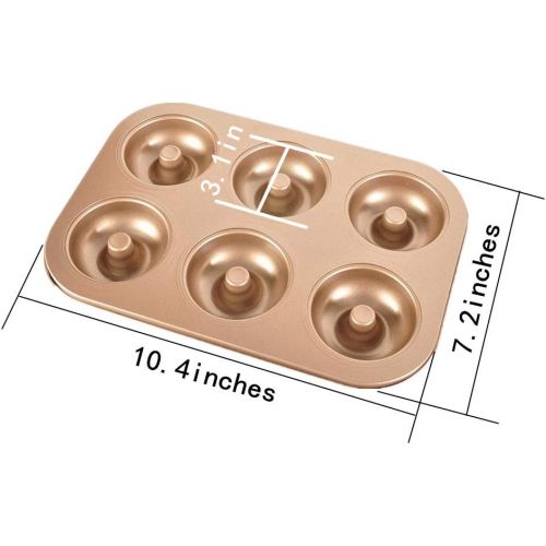  [아마존베스트]MX Donut Baking Tray Bagels Mold for 6 Donuts,Nonstick Donut Baking Pans,Carbon Steel Donut Mold,Donut Pan Set of 2