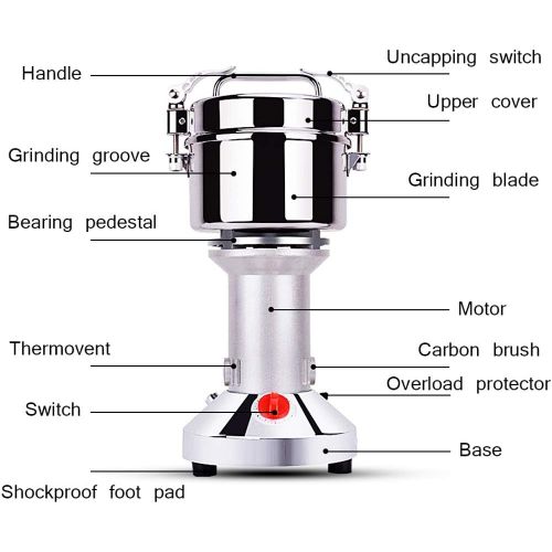  [아마존베스트]MXBAOHENG 500g Electric Grain Grinder Mill Cereal Spice Grinder Herb Pulverizer Superfine Powder Machine 110V