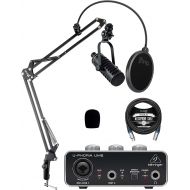 [아마존베스트]MXL BCD-1 Dynamic Mic for Podcasting and Vocal Recording Bundle with Behringer U-PHORIA UM2 USB Audio Interface for Windows and Mac, Blucoil 10-FT Balanced XLR Cable and Boom Arm P