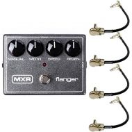 MXR M117R Flanger Guitar Effects Pedal Bundle with 4 MXR Right Angle Patch Cables