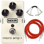 The MXR M233 Micro Amp + Guitar Effects Pedal with 2 Path Cable and 2 Instrument Cable