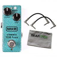 MXR M296 Classic 108 Fuzz Guitar Effects Pedal Bundle w/Power Supply and Cables