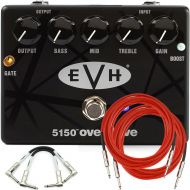 MXR EVH 5150 Eddie Van Halen Overdrive Analog Guitar Effect Pedal Bundle with 4 Cables