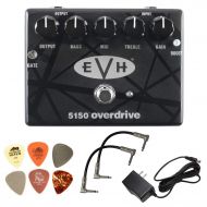 MXR EVH5150 Overdrive Pedal Bundle with 2 Patch Cables, Power Supply, and 6 Dunlop Picks