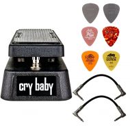 MXR Dunlop Crybaby GCB-95 Classic Wah Pedal Bundle with 2 Patch Cables and 6 Assorted Dunlop Picks