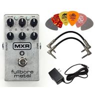 Dunlop MXR M116 Fullbore Metal Distortion Guitar Pedal with AC Power Supply, 2 Patch Cable and 6 Guitar Picks