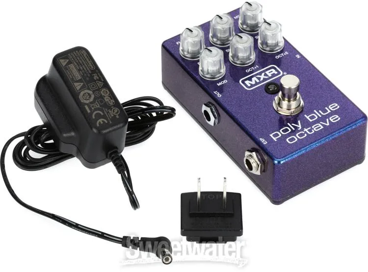  MXR Poly Blue Octave Pedal with Patch Cables