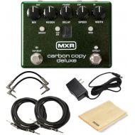 MXR M292 Carbon Copy Deluxe Analog Delay Pedal Bundle w/4 Cables, 9V Power Supply, and Dunlop Polishing Cloth