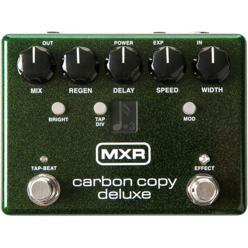  MXR M292 Carbon Copy Deluxe Analog Delay Pedal Bundle w/4 Cables, 9V Power Supply, and Dunlop Polishing Cloth