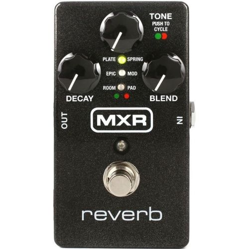  MXR M300 Reverb Analog Guitar Effects Pedal Bundle with 2 MXR Patch Cables, 6 Dunlop Picks, and 9V Power Supply