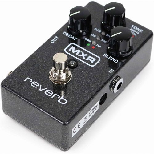  MXR M300 Reverb Analog Guitar Effects Pedal Bundle with 2 MXR Patch Cables, 6 Dunlop Picks, and 9V Power Supply