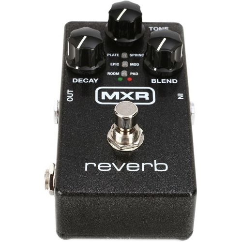  MXR M300 Reverb Analog Guitar Effects Pedal Bundle with 2 MXR Patch Cables, 6 Dunlop Picks, and 9V Power Supply