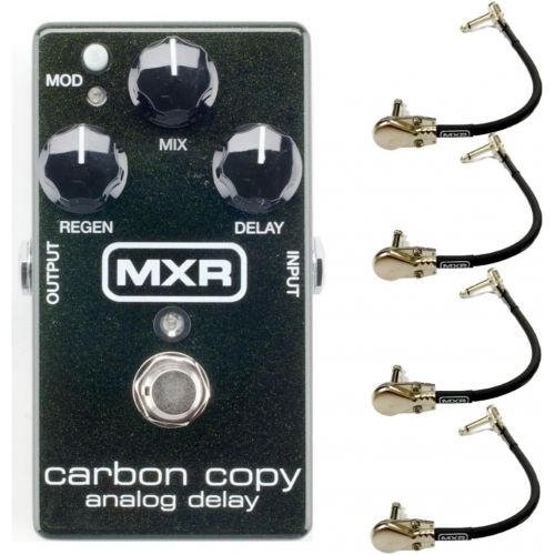  MXR M169 Carbon Copy Analog Delay Pedal Bundle with 4 MXR 6-inch Right Angle Patch Cables