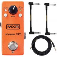 MXR M290 Mini Phase 95 Phaser Effects Pedal for Electric Guitar includes (Power Adapter) with 2 Senor Path Cable and Instrument Cable