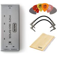 MXR M239 Mini Iso-Brick Power Supply Bundle with 2 Patch Cables, 6 Guitar Picks, and Polishing Cloth