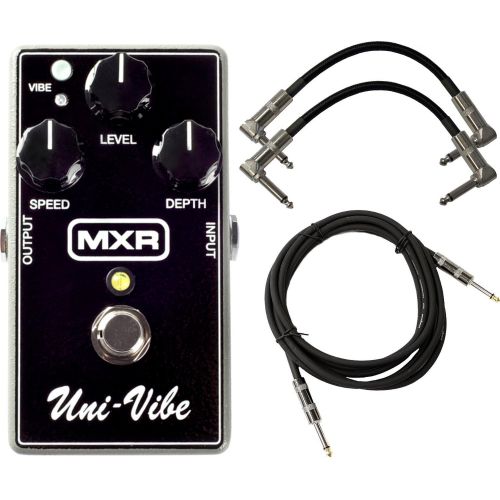  MXR M68 Uni-Vibe Chorus Vibrato Effect Pedal Bundle for Electric Guitar with 2 Patch Cable and 1 Instrument Cable