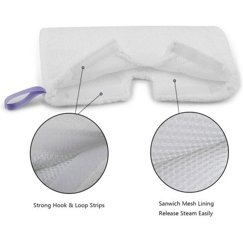  [아마존베스트]MXZONE Replacement Microfiber Steam Mop Cleaning Pads for Shark Steam Pocket Mops S3500 Series S3550 S3501 S3601 S3601D S3901 S3801 S3801CO(White) (S3501-White)