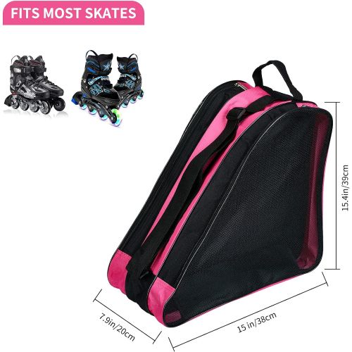  MXiiXM Roller Skate Bag, Breathable Ice Skate Bags with Adjustable Shoulder Strap, Oxford Cloth Skating Shoes Storage Bag for Women Men Kid and Adults Roller Skate Accessories