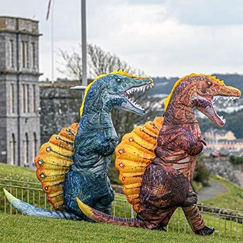 할로윈 용품MXoSUM Inflatable Dinosaur Costume Blow up Spinosaurus Costumes for Adults?Fancy Dino Onesies Party Halloween Cosplay Costume